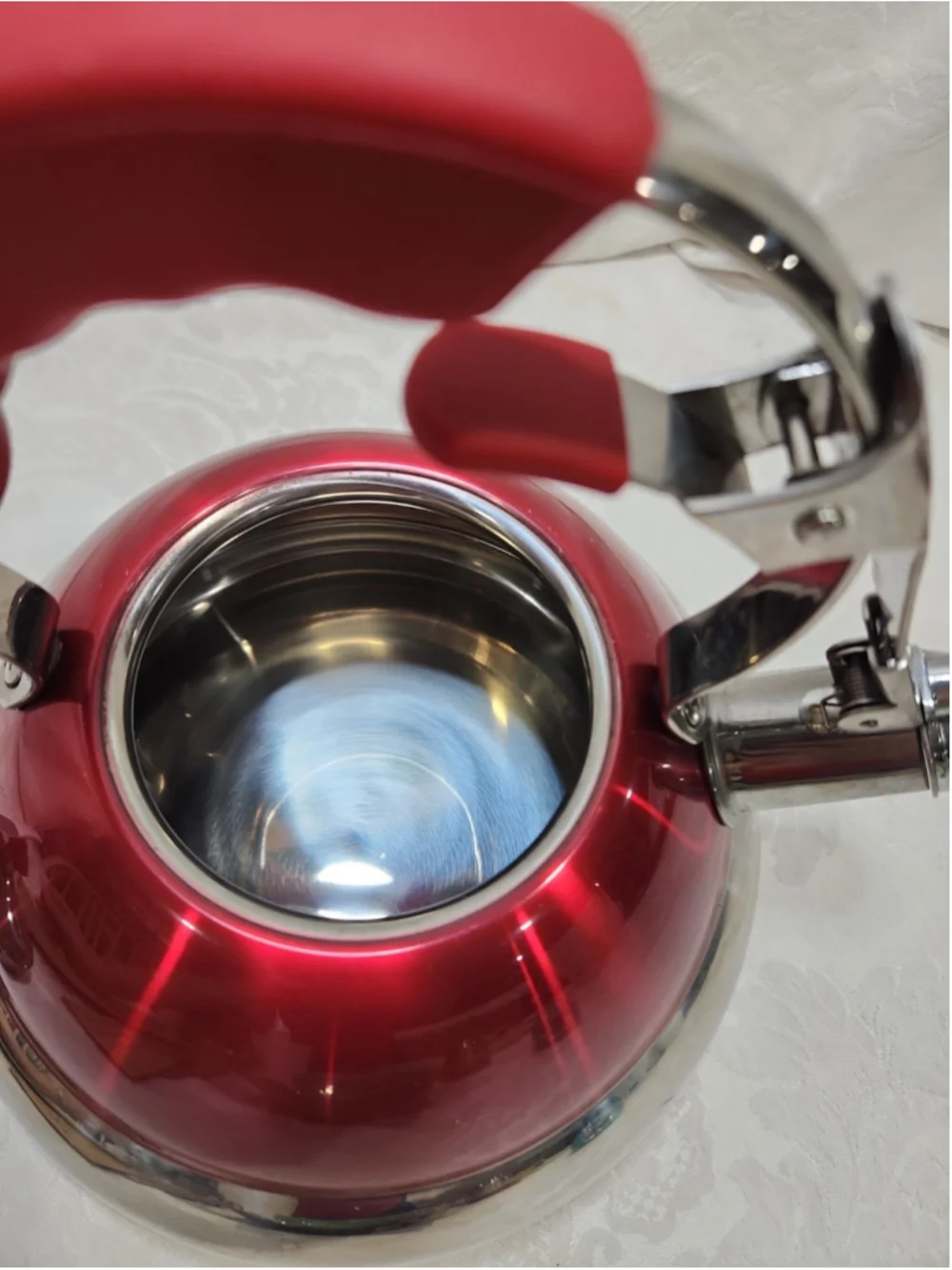 Vintage Whistling Tea Pot #T304 Stainless Steel 2.7qt,works On All Cooktops